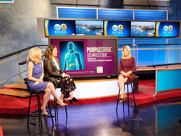 胰腺癌行动网络出现在KCAL-TV上，讨论Purplestide洛杉矶，在5月5日发生。