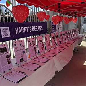 哈里的浆果无声拍卖物品在慈善晚宴上展出，收益将捐给PanCAN