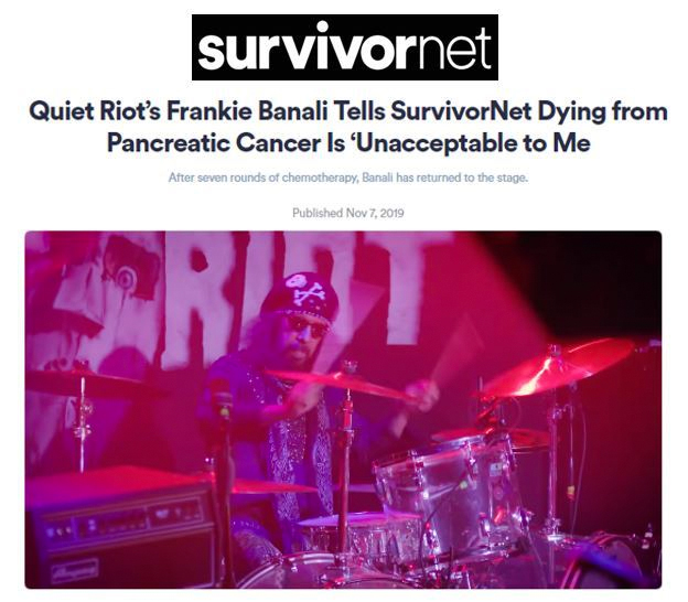 Survivornet文章与安静的防暴鼓手和胰腺癌幸存者弗兰基巴利