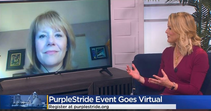威斯康辛州密尔沃基市的志愿者接受了关于Virtual PurpleStride的采访